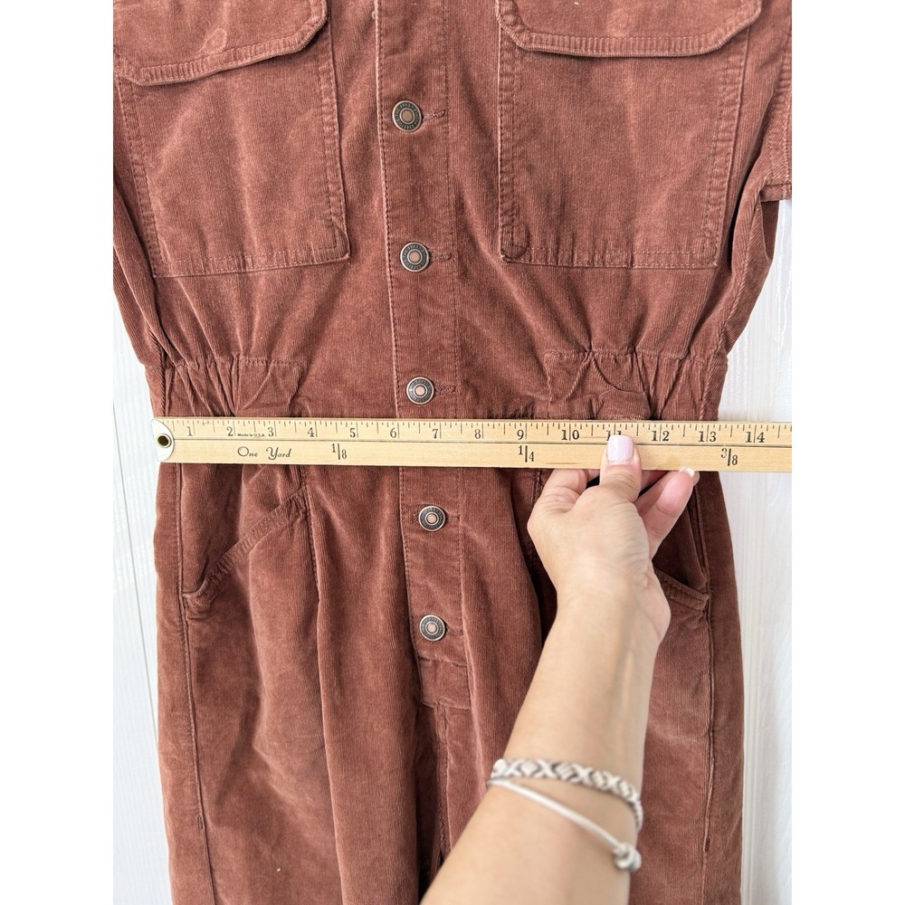Free People Marci Corduroy Jumpsuit Size M Brown Gingerbread Utility Coverall - Picture 6 of 10